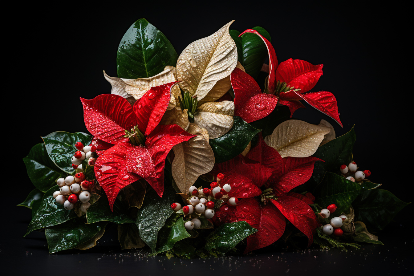 Swamphox Red and poinsettias with holiday lights with extra lar 44a031d7 ea59 4076 97e5 0e63f5b1debc